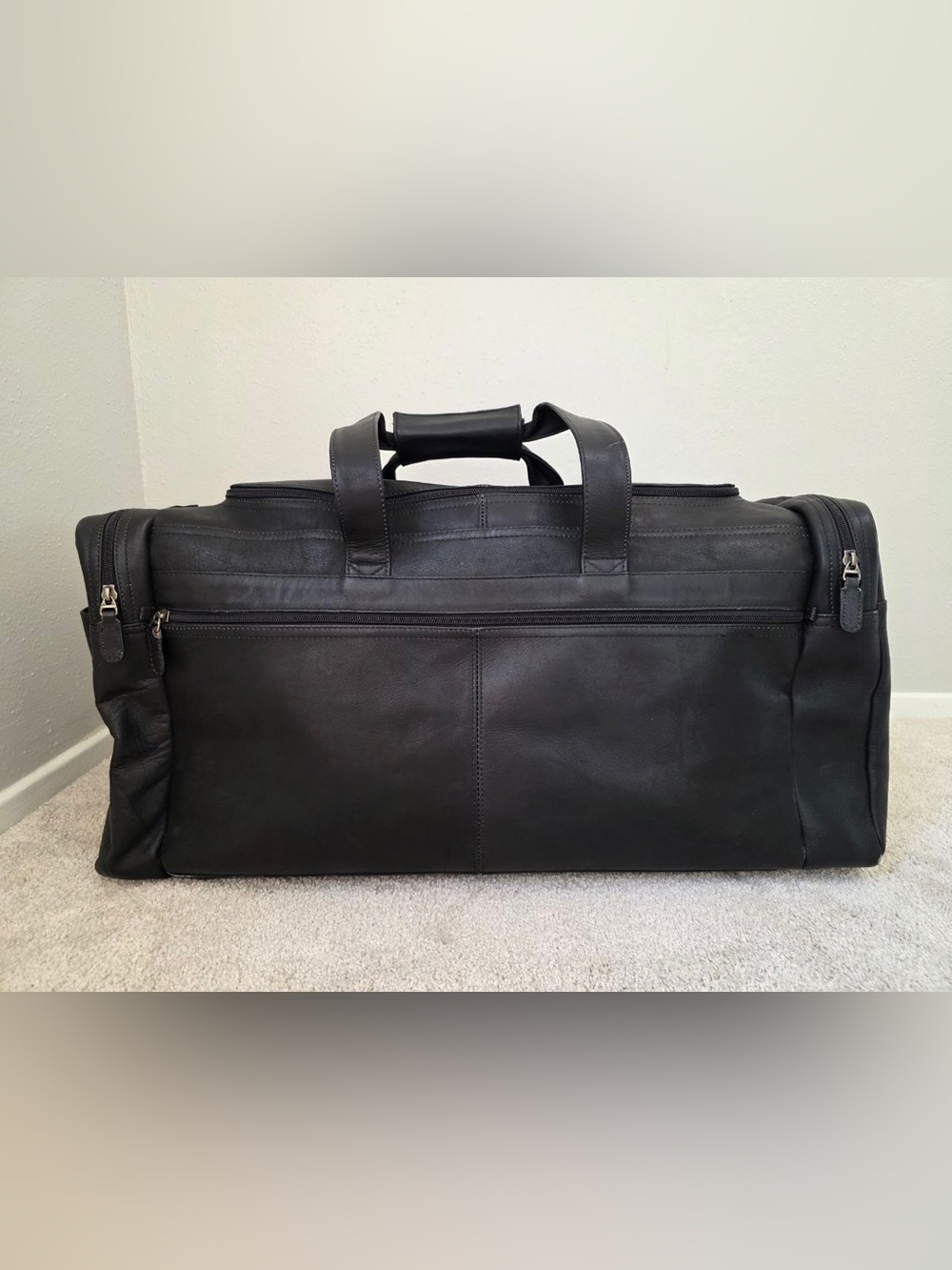 Vintage DORADO Black Genuine Leather Duffle Travel Bag Made in Colombia 25”